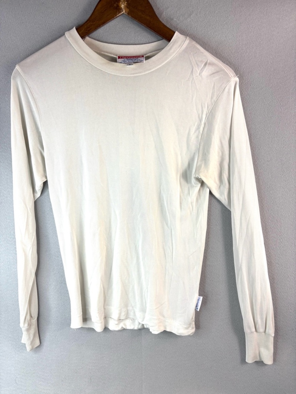 Terramar Thermasilk S Silk Base Layer Women's Long Sleeve Crewneck Top -White